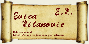 Evica Milanović vizit kartica